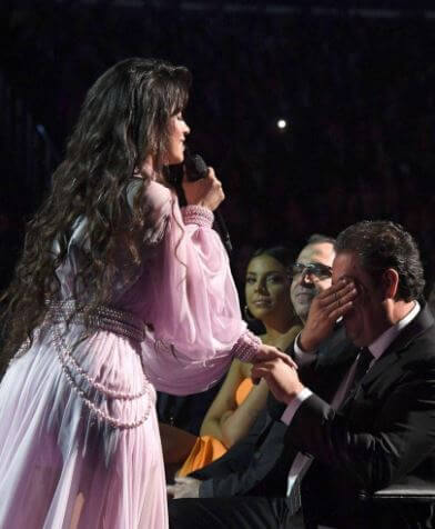Alejandro Cabello with his daughter Camila Cabello in Grammy Award.